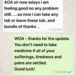 Pain, Tiredness and Depression Cured by Homeopathic Treatment – A Feedback from Online Client
